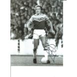 Football Paul Brush 10x8 Signed B/W Photo Pictured In Action For West Ham. Good Condition. All