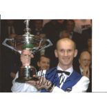 Snooker Peter Ebdon 10x8 Signed Colour Photo Pictured Holding The World Championship Trophy . Good