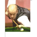 Snooker Peter Ebdon 10x8 Signed Colour Photo Pictured In Action At The World Championship. Good