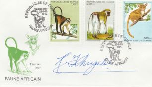 Robert Mugabe signed 1995 Faune Africain Monkeys Wildlife FDC. Good Condition. All autographs are
