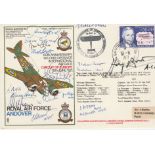 Great War, WW2 aces signed RAF Andover cover. 15 signatures including WW1 J Gray, AVM Pope, ACM