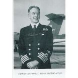 WW2 Capt Eric Winkle Brown DSC AFC signed 7 x 5 inch b/w photo in Navy Uniform in later years.