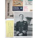 WW2 Erich Winkle Brown signed note, signed 7 x 5 photo and signed 25th ann Deck Landing Navy cover