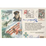 Great War German fighter aces multiple signed Baron von Richthofen cover. Signed by Lt Hans Georg