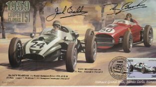 Formula 1 Jack Brabham and Tony Brooks signed 2000, 1959 Cooper Climax Monte Carlo GP Cover. Good