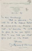 WW2 Field Marshall Montgomery of Alamein hand written and signed letter 1957 on his own stationary