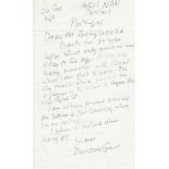 Artist Duncan Grant hand written letter 1972 which revived many memories with Clives which I am glad