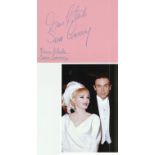 James Bond Sean Connery and Diane Cilento autograph on 6 x 4 inch album page, with colour unsigned 6