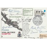 Dambusters Rare multiple signed Avro Lancaster SC36 cover. 7WW2 617 Sqn RAF Raid veterans autographs