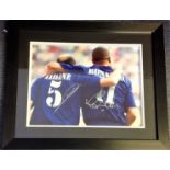 Zinedine Zidane and Ronaldo silver Real Madrid Signed 16 x 12 inch football photo. Good Condition.