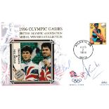 Tennis Tim Henman and Neil Broad signed 1996 Atlanta Olympics Benham Silk FDC. Nice illustration