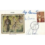 Sport Four minute mile team multiple signed 1980 sport Colorano silk FDC. Signed by Roger Bannister,