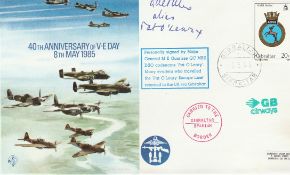 Pat O'Leary WW2 resistance line leader signed 40th ann VE Day RAF flown cover. Numbered 25 of 50