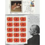 Painter Georgia O' Keeffe signed Benham 1982 Youth small silk FDC, with mint stamp sheet dedicated