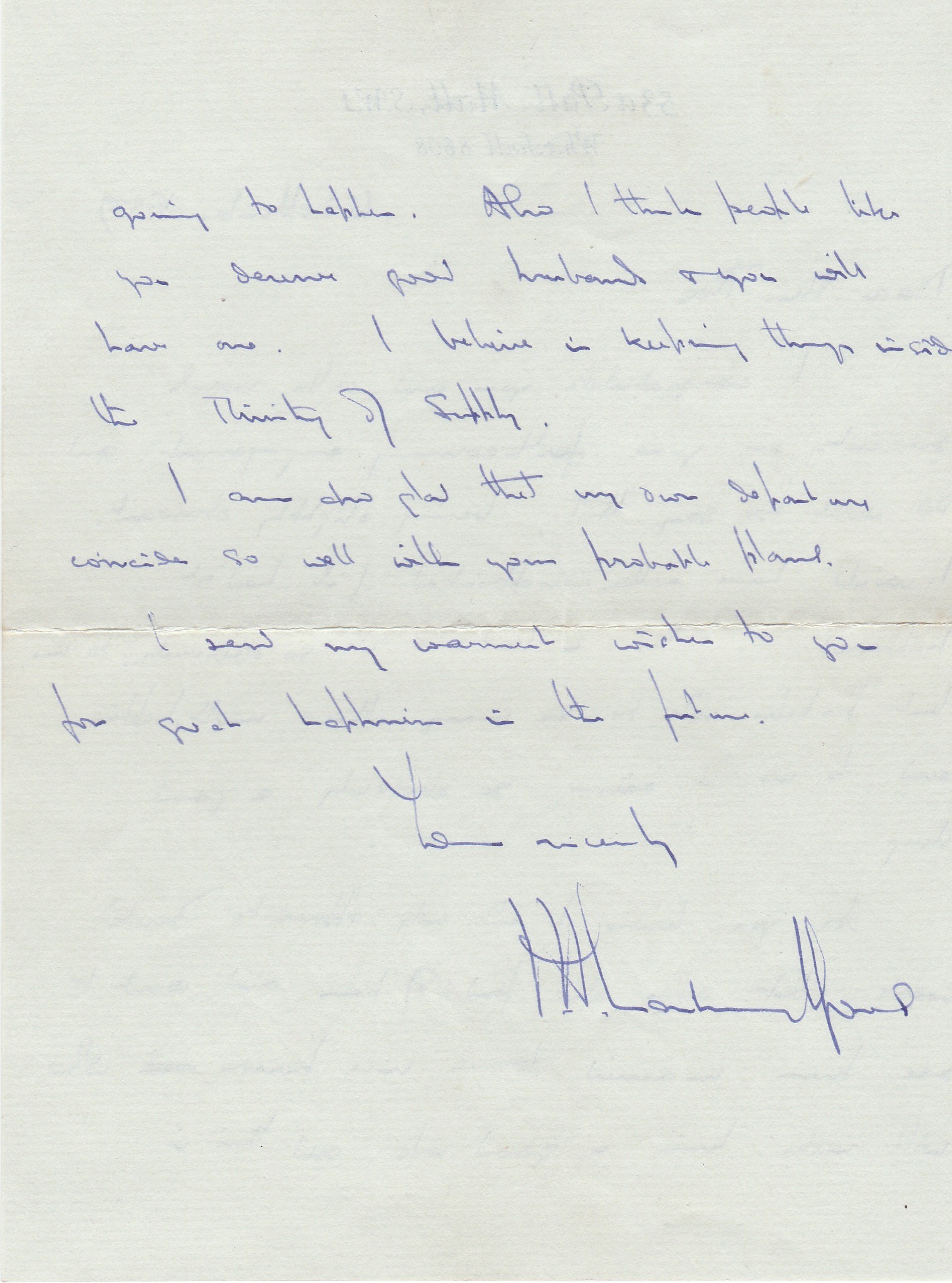 Sir Owen Wansbrough-Jones The Chief Scientist at the time hand written letter 1959 personal letter - Image 2 of 2