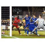 Adebayo Akinfenwa Wimbledon Signed 16 x 12 inch football photo. Good Condition. All autographs are