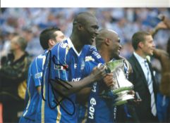 Bouba Diop Portsmouth Signed 10 x 8 inch football photo. Good Condition. All autographs are