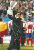 Atletico Madrid Quique Flores Other teams Signed 10 x 8 inch football photo. Good Condition. All