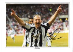 Alan Shearer Newcastle Signed 16 x 12 inch football photo. Good Condition. All autographs are