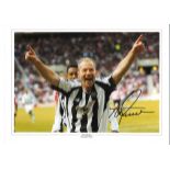 Alan Shearer Newcastle Signed 16 x 12 inch football photo. Good Condition. All autographs are