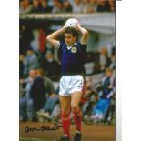 Arthur Albiston 12x8 Signed Colour Photo Pictured Playing For Scotland . Good Condition. All