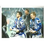 Barry Ferguson and Larsson Birmingham Signed 10 x 8 inch football photo. Good Condition. All