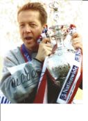 Alan Curbishley 10x8 Signed Colour Photo Pictured With League Championship Trophy While Manager Of