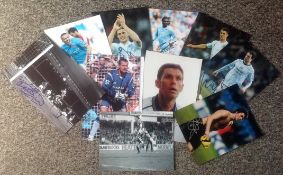 Football collection 10 assorted signed photos from some well-known names such as Andy Carroll,