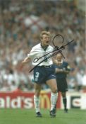 Stuart Pearce Euro 96 England Signed 12 x 8 inch football photo. Good Condition. All autographs