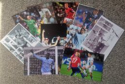 Football collection 10 assorted signed photos from some well-known names such as Jimmy Case, Samir