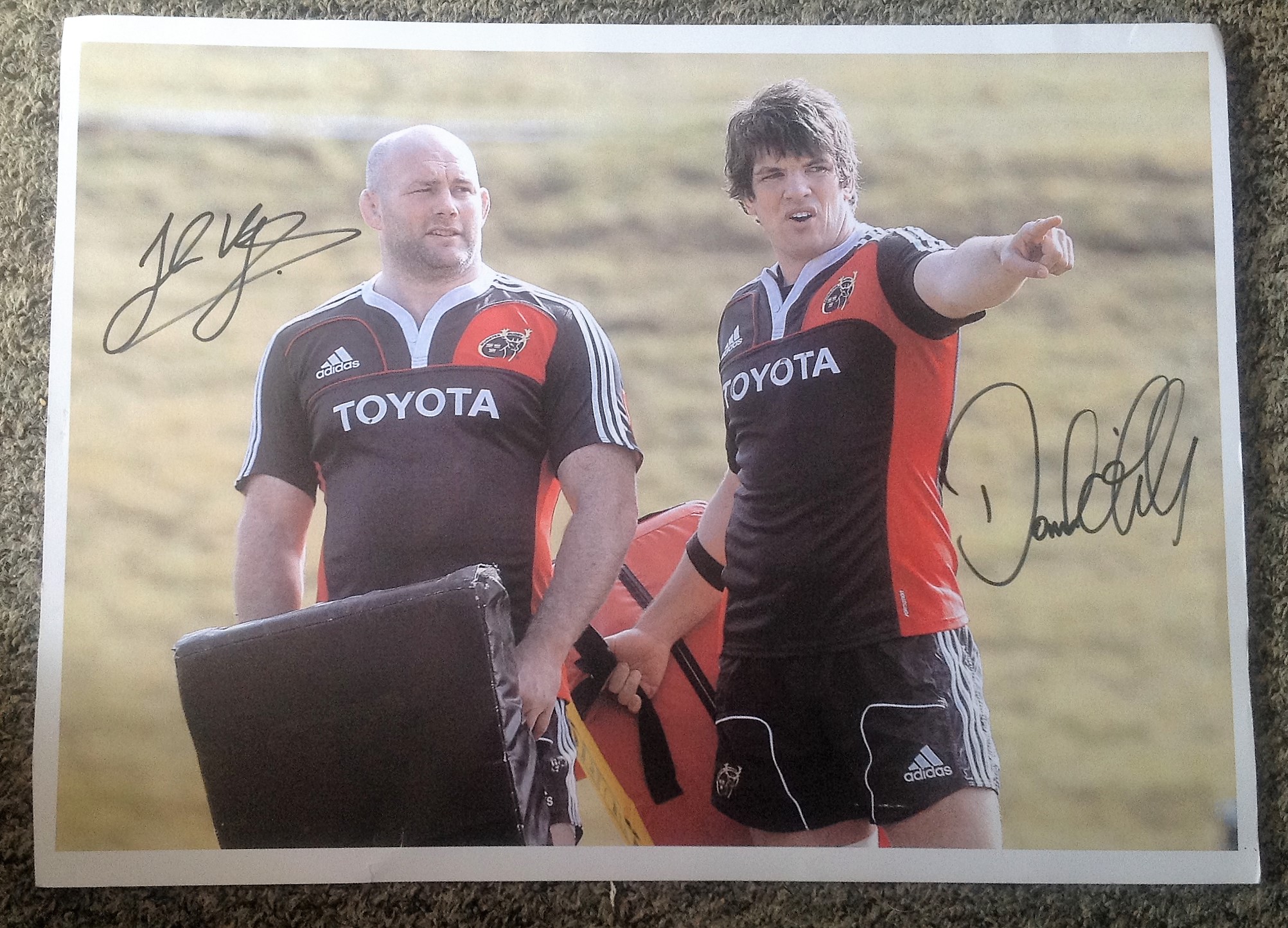 John Callaghan Rugby Rugby Union John Hayes and Donncha O'Callaghan signed 16x12 colour ...