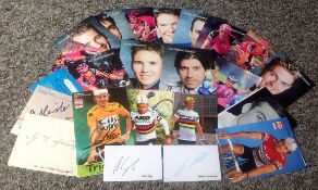 Cycling collection over 20 assorted signed Team Telekom promo photos, signature pieces and other