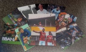 Football collection 10 assorted signed photos from some well-known names such as Phil Beal, Dzeko,