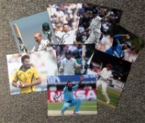 Cricket Collection 8, 10x8 signed colour photos from well-known names from around the world includes