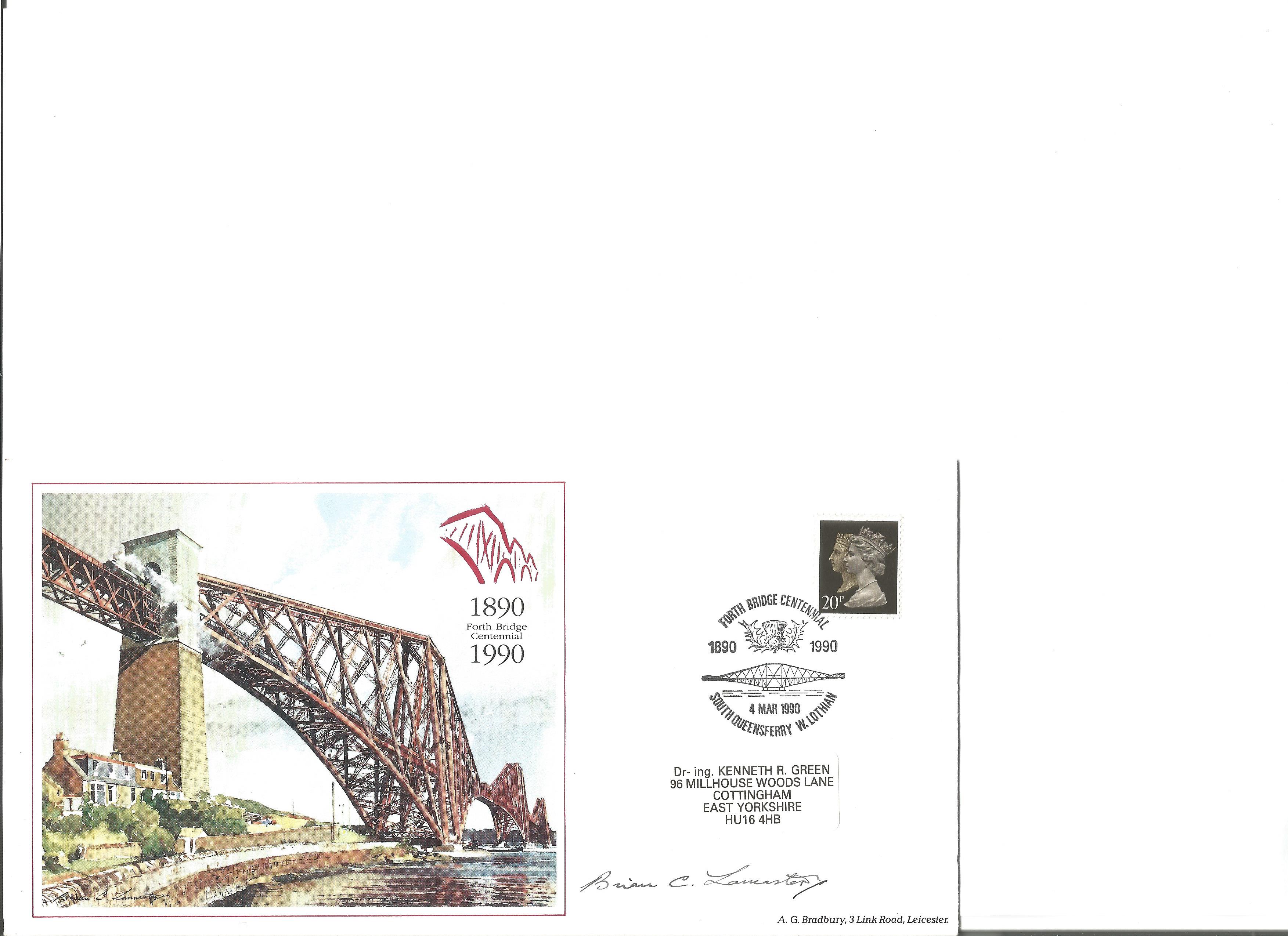 Forth Bridge Centennial FDC. 4/3/1990 South Queensferry, West Lothian postmark. Good Condition. We