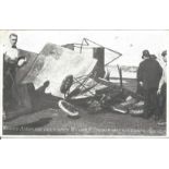 1911 Chicago Aviation Meet postcard with William Badger fatal crash illustration. Held at Grant Park