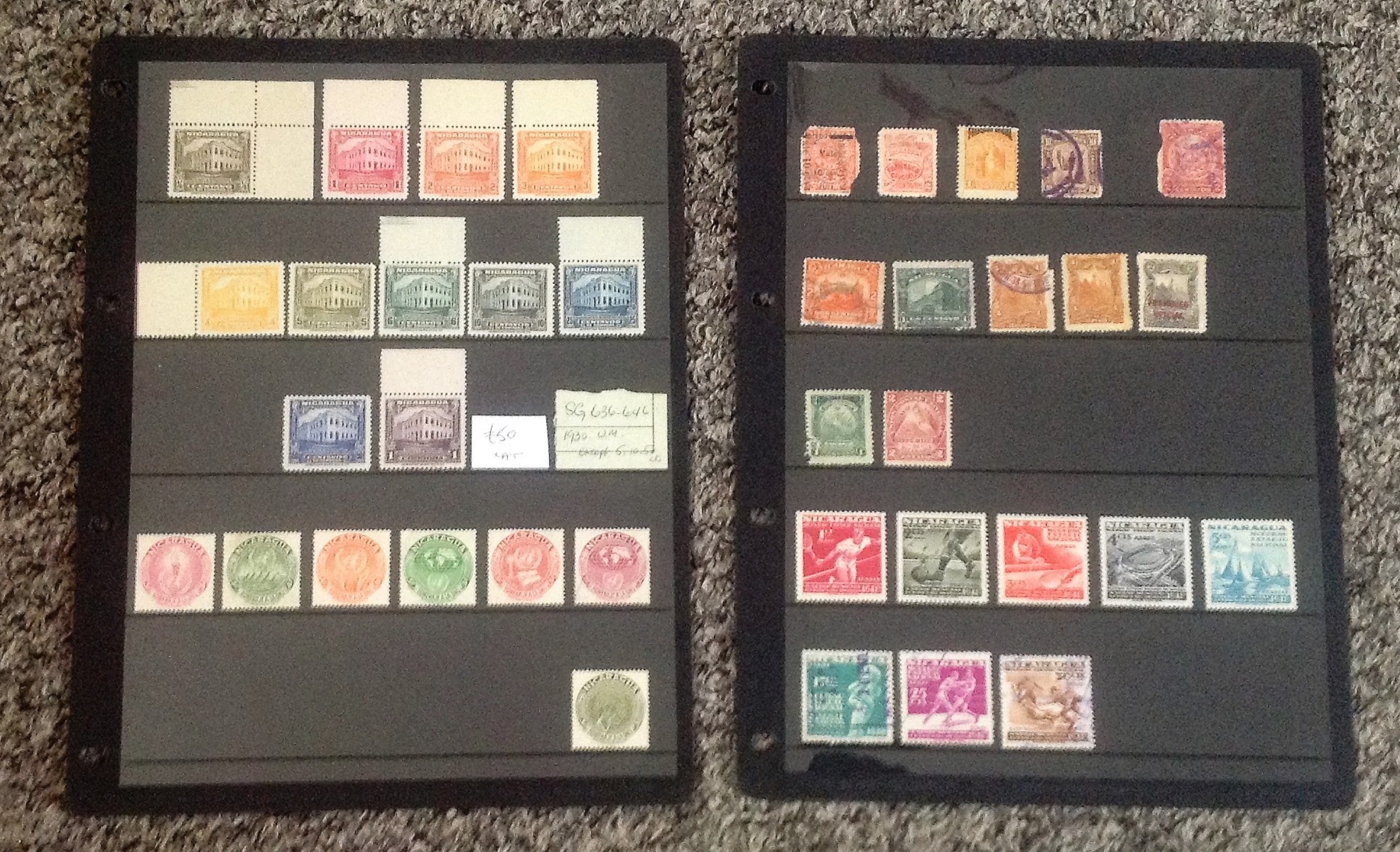 Nicaragua stamp collection 4 album leaves includes SG636/646 mainly unmounted. Good Condition. We - Image 2 of 2