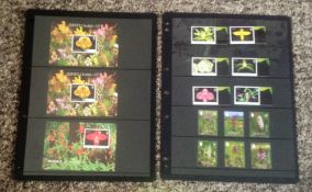 Jersey stamp and miniature sheet collection Flowers mainly unmounted mint 4 album leaves.