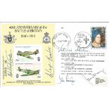 Battle of Britain top fighter aces signed 1980 40th ann Battle of Britain RAF flown cover. Signed by