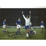 Malcolm Macdonald 12x8 Signed Colour Photo Pictured Celebrating After Scoring One Of His Five