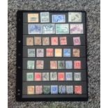 Worldwide stamp collection 1 album leave 40 stamps includes Antigua, Nyasaland and The Gold Coast
