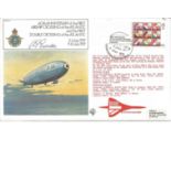 Wg Cdr Bert Evenden signed RAF FF4 FDC. 60th Anniversary of the First Airship Crossing of the