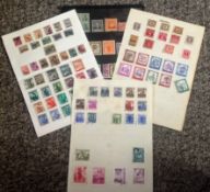 World stamp collection on album pages. Includes Colombia, Mozambique and Austria. Assorted used
