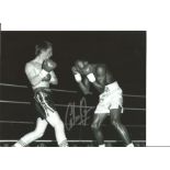 Boxing Colin Jones 10x8 Signed B/W Photo Pictured During His World Title Fight With Don Curry.