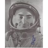 Valery Bykovsky signed 10x8 b/w space suit photo. Good Condition. We combine postage on multiple