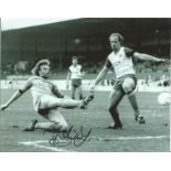 Kevin Kilkline signed 8x10 b/w photo pictured in action for Coventry City. Good Condition. We