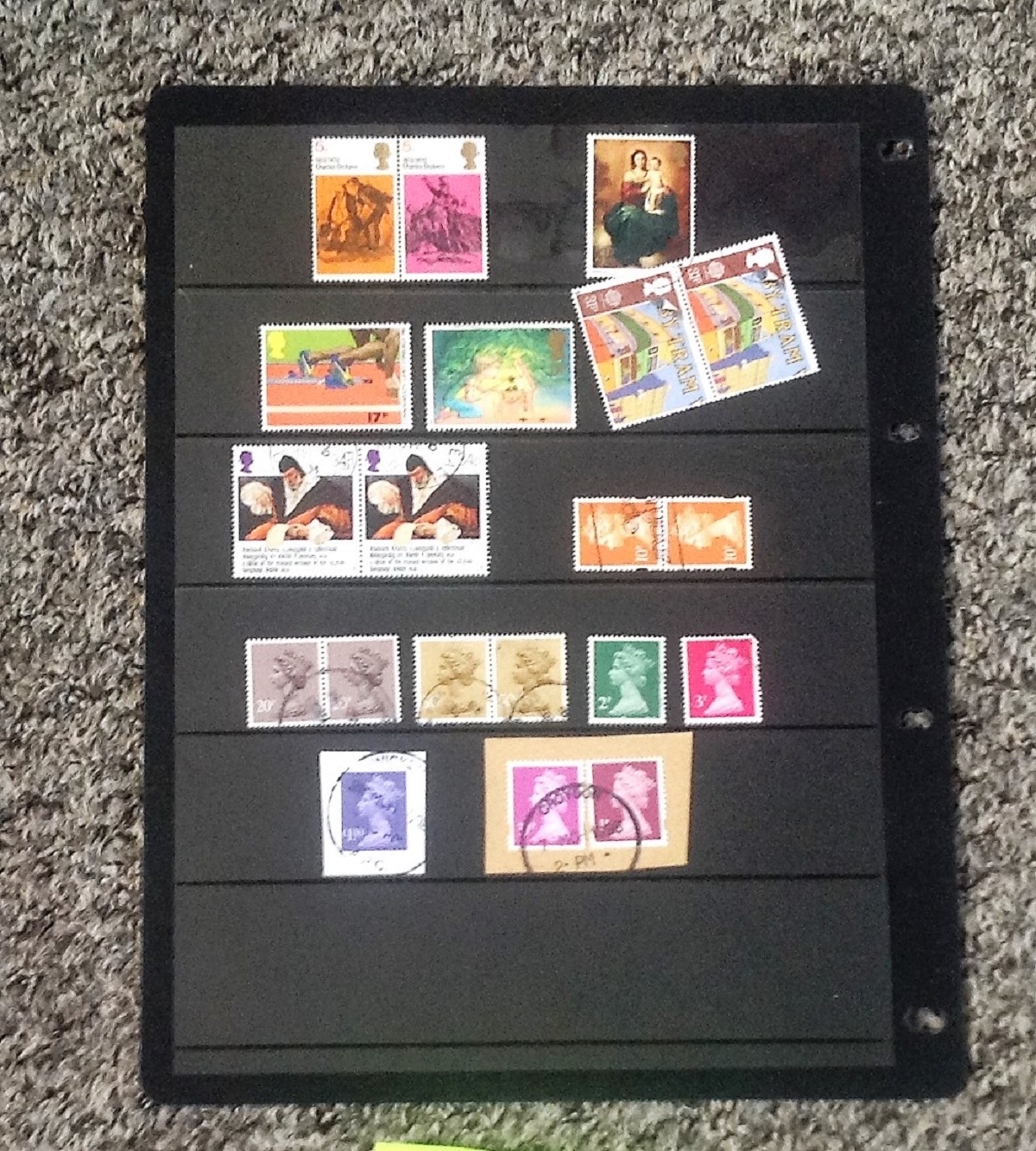 GB stamp collection 2 album leaves mint and used. Good Condition. We combine postage on multiple - Image 2 of 2