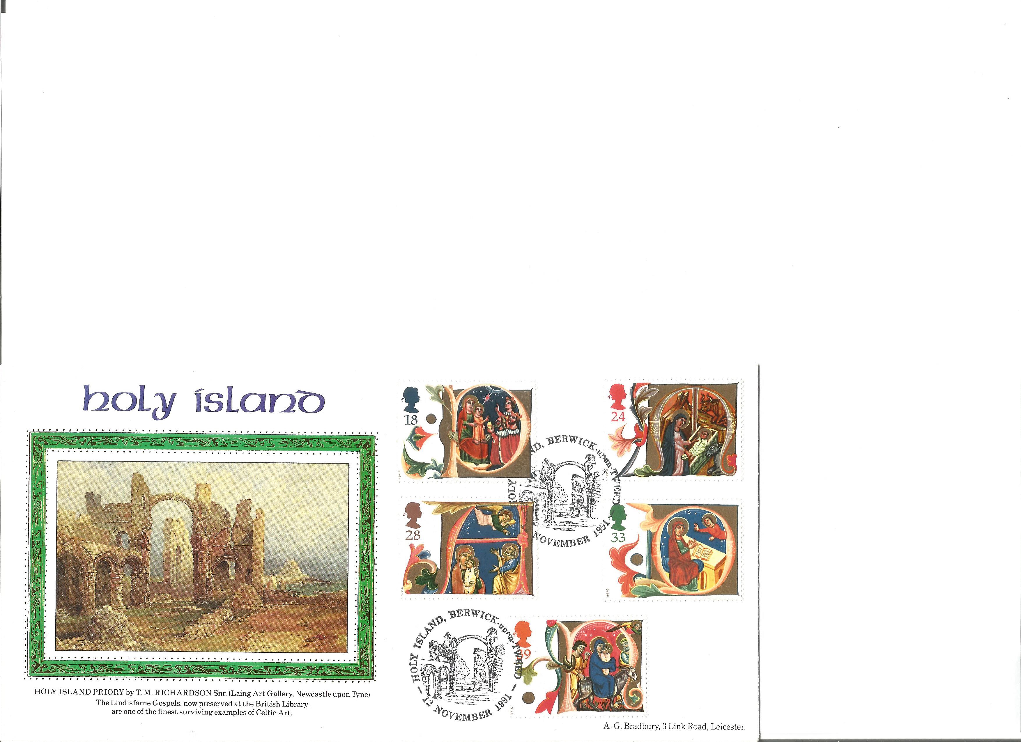 Holy Island FDC. 12/11/1991 Berwick upon Tweed postmark. Good Condition. We combine postage on