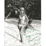 Susannah Leigh signed 10x8 black and white photo. Dedicated. Good Condition. We combine postage on