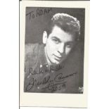 Freddie Cannon signed 3x2 black and white photo. Dedicated. Good Condition. We combine postage on